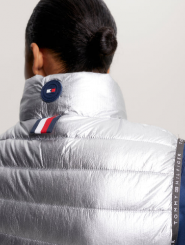 Kamizelka damska PUFFER - Tommy Hilfiger Equestrian - silver