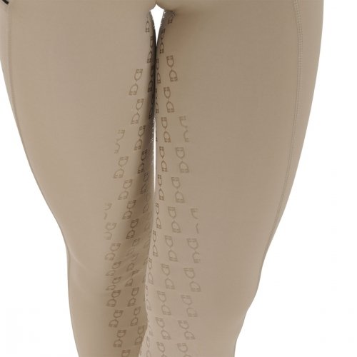 Legginsy damskie Classic Slim Fit Full Grip - EQUESTRO - piaskowe 