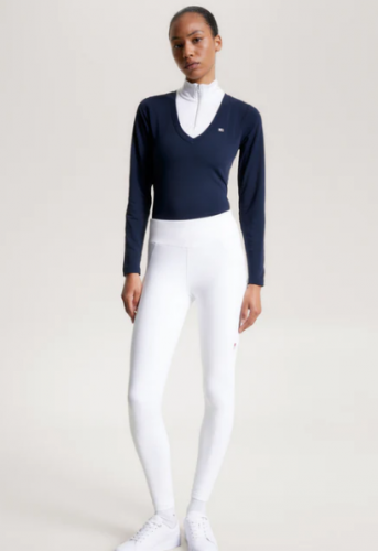 Legginsy zimowe damskie MONACO WINTER - Tommy Hilfiger Equestrian - optic white