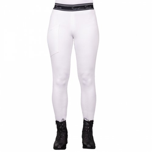 Legginsy jeździeckie młodzieżowe EDEN Competition Full Grip - QHP - white