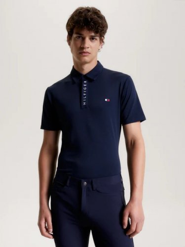 Koszulka polo męska HARLEM LOGO - Tommy Hilfiger Equestrian -  desert sky