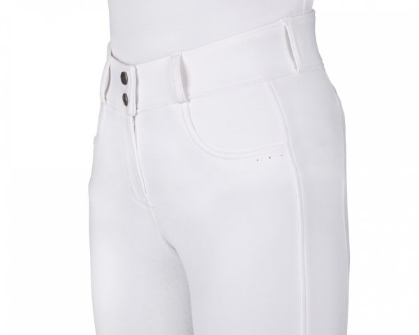 Bryczesy damskie z wysokim stanem KEA - QHP - white