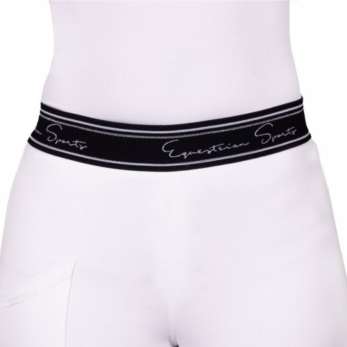 Legginsy jeździeckie młodzieżowe EDEN Competition Full Grip - QHP - white