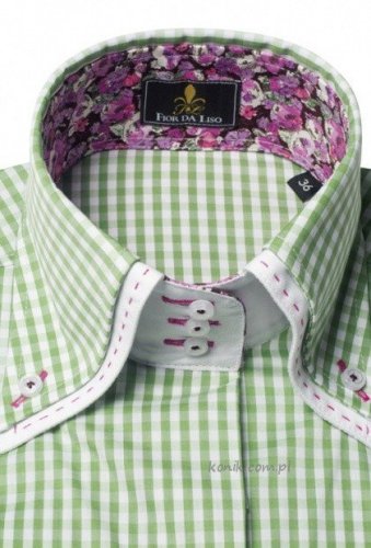 Koszula ELEONORA II damska - FIOR DA LISO - pistachio check