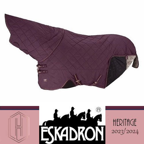 Derka stajenna z kołnierzem 80g DURA HIGHNECK FAUXFUR 80 Heritage 23/24 - Eskadron - cassis 