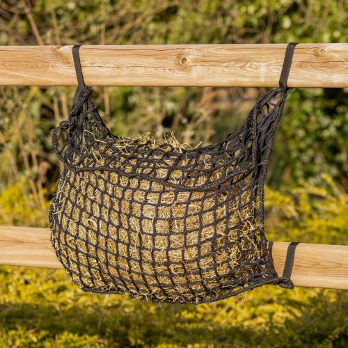 Siatka na siano dwustronna 120x90 cm Slowfeeder oczka 4,5/6 cm - QHP - black