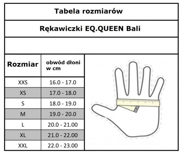 Rękawiczki jeździeckie Bali EQ.QUEEN - START 
