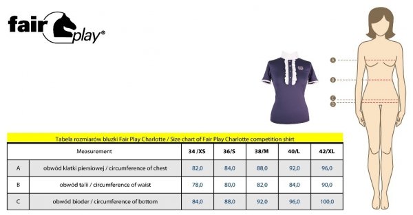 Koszula konkursowa CHARLOTTE damska - FAIR PLAY - granatowy