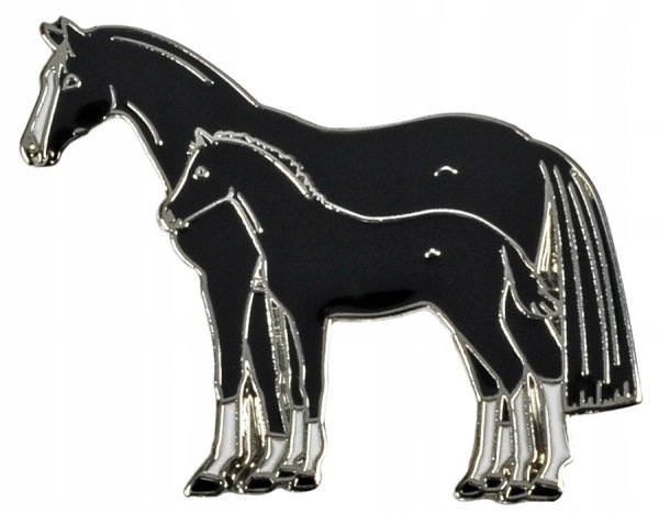Znaczek ozdobny kare konie 