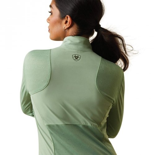 Bluzka damska BREATHE 1/4 ZIP - Ariat - basil
