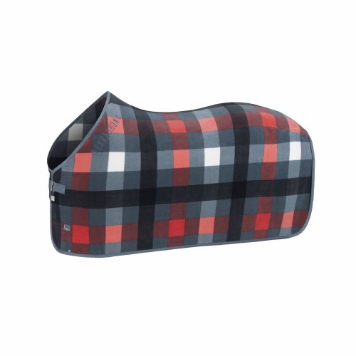 Derka polarowa FLEECE CHECK Classic Sports S/S 25 - Eskadron - steel blue/white/navy/coral blossom