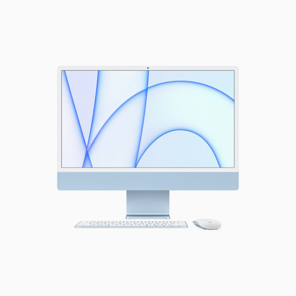 Apple iMac 24&quot; 4,5K Retina M1 8-core CPU + 8-core GPU / 8GB / 256GB SSD / Gigabit Ethernet / Niebieski (Blue) - 2021