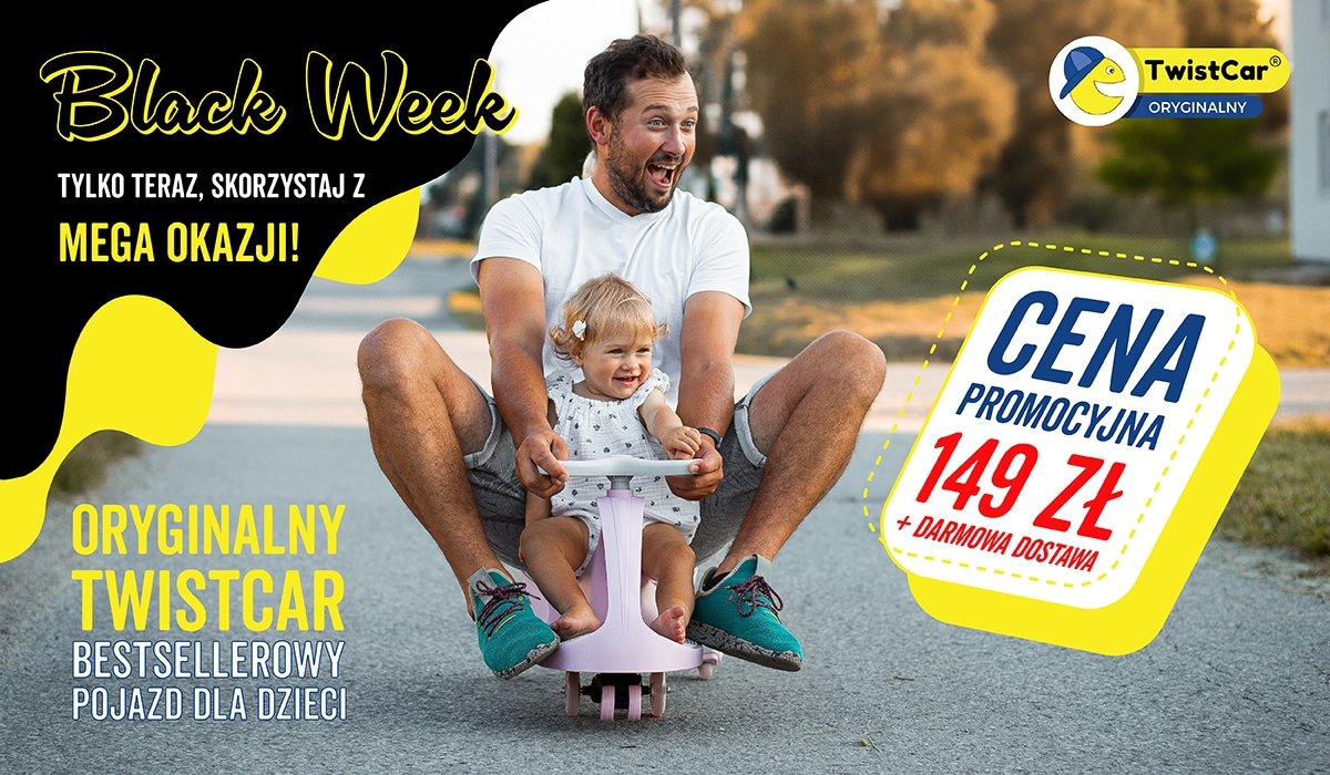 Oryginalny Jeździk TwistCar®️ - Innowacyjny pojazd napędzany ruchami kierownicy