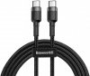 KABEL USB-C / USB-C Baseus Cafule CATKLF-HG1 200cm 60W 3A PD 2.0 QC 3.0 CZARNO-SZARY W OPLOCIE