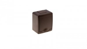 BETA Gniazdo hermetyczne pojedyncze, brązowe, brązowa klapka, IP44 /D.3210BRG/1/