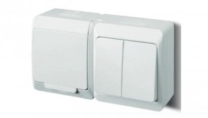 HERMES Gniazdo pojedyncze z/u 2P+Z+ łącznik świecznikowy biały 0327-14