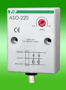 ASO-220 AUTOMAT SCHODOWY NT 10A 1Z 0.5-10MIN 230V AC IP40 0.45M OMY 3X0.75