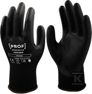 RĘKAWICE  PU LIGHTGRIP CZARNE 10 PAR 9