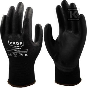 RĘKAWICE  PU LIGHTGRIP CZARNE 10 PAR 8