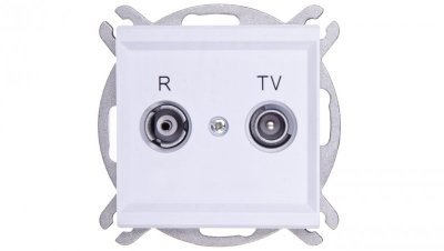 SONATA Gniazdo antenowe RTV końcowe 2,5-3dB białe GPA-RK/m/00