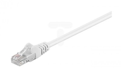 Kabel krosowy patchcord U/UTP kat.5e CCA biały 0,5m 68500