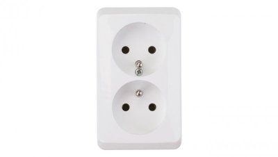 Prima Gniazdo podwójne z/u 16A IP20 białe GWN-230P WDE001043