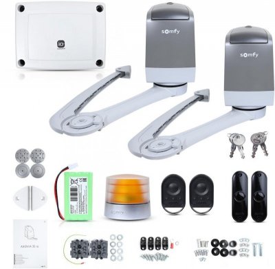 Zestaw Somfy Axovia 3S IO Comfort pack do 4m bram dwuskrzydłowych