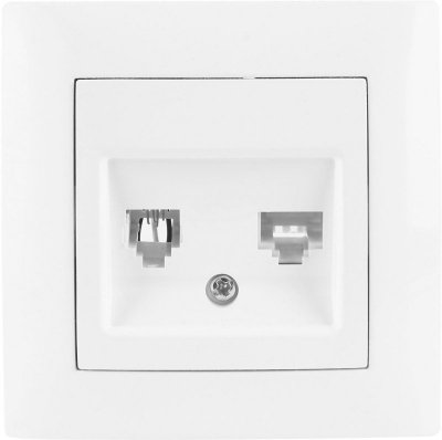 Gniazdo telefoniczno-komputerowe VCX WESA LC 42 Biały