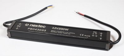 NEXTEC ZASILACZ LED 200W 16.6A 175-240V AC / 12V DC IP67 LLG