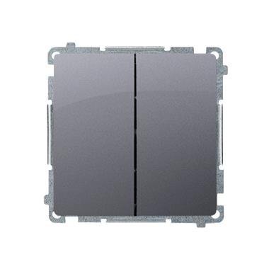SIMON BASIC MODUŁ SREBRNY MAT ŁĄCZNIK SERYJNY ZACISKI SPRĘŻYNOWE 10AX 250V