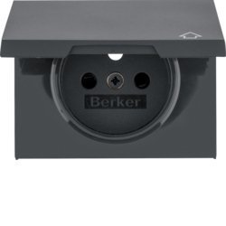 K.1 MODUŁ ANTRACYT MAT LAKIEROWANY PŁYTKA DO GNIAZD 1X Z/U Z KLAPKĄ ONE PLATFORM