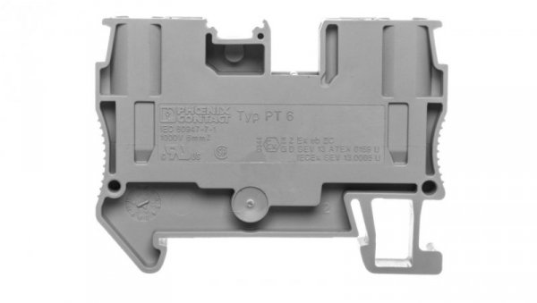 Listwa zaciskowa przepustowa 2-przewodowa 0,5-10mm2 szara PT 6 3211813