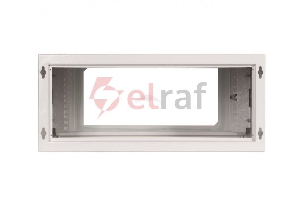 Szafa wisząca SIMPLE 19 4Ux555x400 mm IP20 ściany boczne pełne drzwi z szybą RAL 7035 19-8006SZWS-19-4U-40-DS