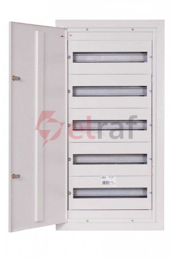 Rozdzielnica modułowa p/t RPsm 90 Z /5x18/ z zamkiem RPSM 90 5X18 Z RAL 9003 P90-5-18-20