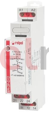 Przekaźnik elektromagnetyczny 2P 8A 12V DC AgSnO2 RPI-2P-D12 863361