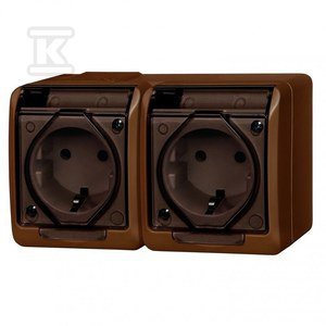 GN.2X2P+Z SCHUKO N/T IP44 BRĄZ HERMES