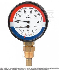 TERMOMANOMETR WP80R R1/2 0,6MPA/120ST.C