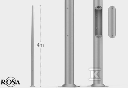 SŁUP SAL4 INOX+FUND.B50+NAKRĘTKI