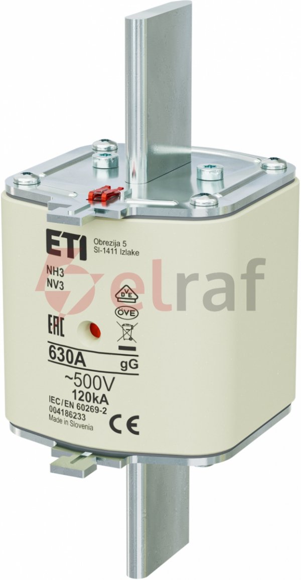 Wkładka bezpiecznikowa NH3 630A gG 500V 004186233
