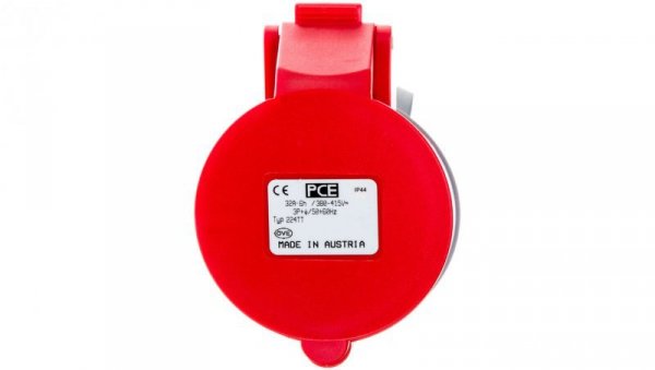 Gniazdo przenośne 32A 4P 400V czerwone IP44 TURBO SHARK 224-6TT