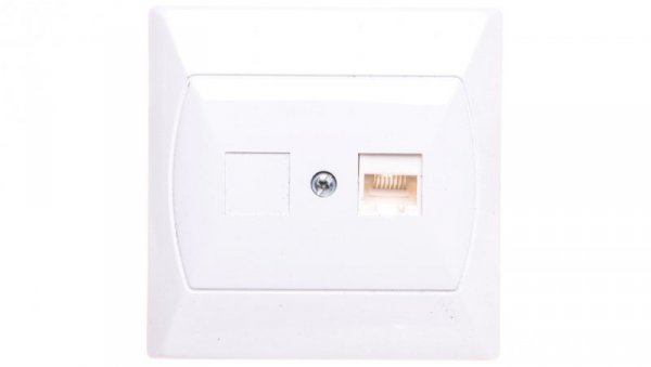 AKCENT Gniazdo komputerowe pojedyncze RJ45 kat.5e FOREX białe GPK-1A/F/00