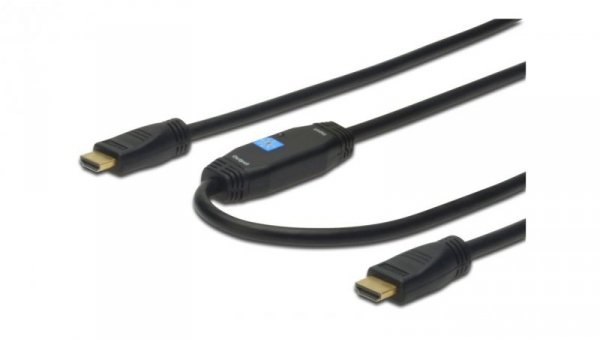 Kabel połączeniowy ze wzmacniaczem HDMI Highspeed 1.4 z Eth. GOLD Typ HDMI A/HDMI A, M/M czarny 15m