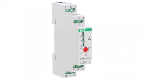 Mikroprocesorowy przekaźnik zaniku i asymetrii faz monitor t0,2s montaż na szynie DIN,True RMS CZF-312-TRMS