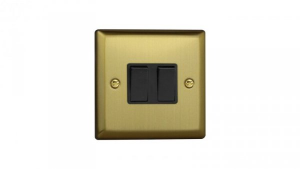 Łącznik uniwersalny schodowy podwójny 10A 230V klawiszowy - kolor złoto szlifowane M-E2SZ