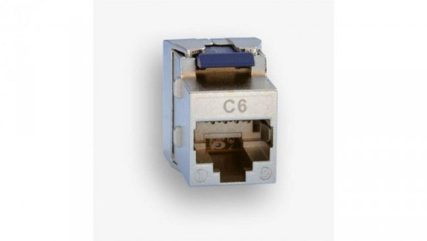 Gniazdo RJ45 STP kat. 6 keystone niebieskie (beznarzędziowe) slim EM/SQKSS-C6