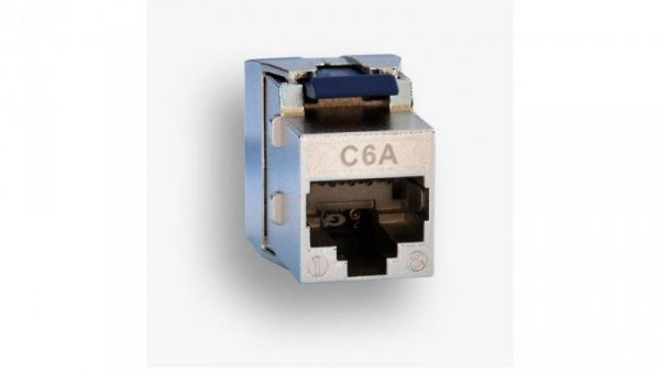 Gniazdo STP RJ 45 kat. 6A keystone niebieskie (beznarzędziowe) slim EM/SQKSS-C6A