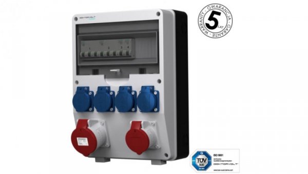 Rozdzielnica budowlana zabezpieczenia Siemens pTD-S 32A 16A 4x230V gniazda Mennekes Schuko Doktorvolt 4852