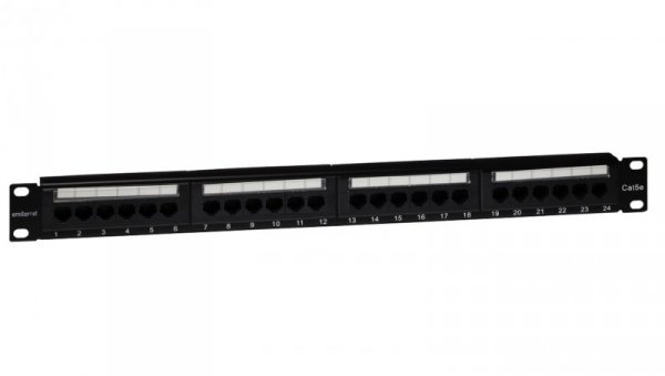 Panel 19 24 x RJ45 UTP kat. 5e (1U) z półką