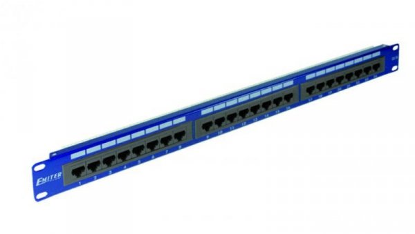 Panel 19, 24 x RJ45 UTP kat. 6 (1U) z półką, niebieski DCN/PPFA-951K-248-C6