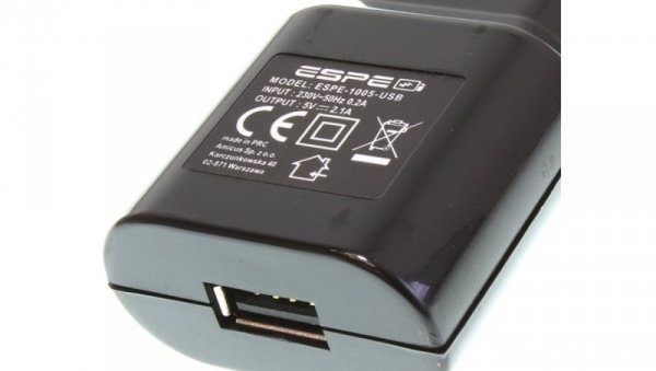 Zasilacz impulsowy 5V 2A 10W wyjście USB ESPE-1005-W2E-iUSB